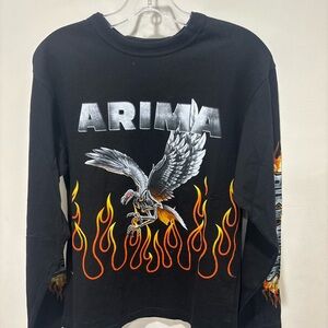 Black Long Sleeve Tee with Graphic Design Brand new